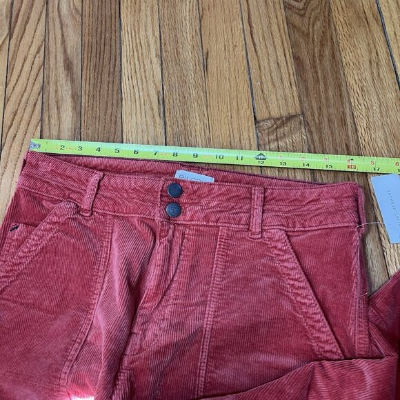 Pilcro Anthropologie NWT The Wanderer Relaxed-Leg Corduroy Pants in‎ Red - Picture 9 of 10